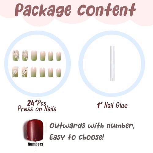 BABALAL 24Pcs Medium Press-On Nails with 3D Butterfly Design - Image 5