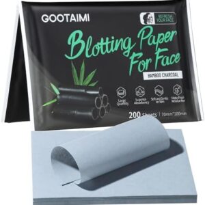 200-Sheet Bamboo Charcoal Oil Blotting Papers for Oily Skin Relief