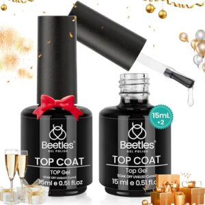 Beetles 2Pcs 15ml No Wipe High Gloss Gel Top Coat
