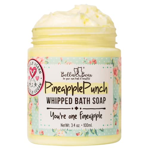Bella & Bear Pineapple Whipped Soap, Vegan & Cruelty-Free 3.4 oz