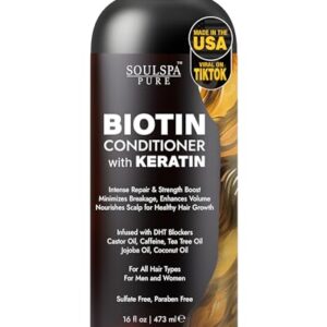 Biotin Keratin Hair Growth & Repair Conditioner, 16 oz Bottle