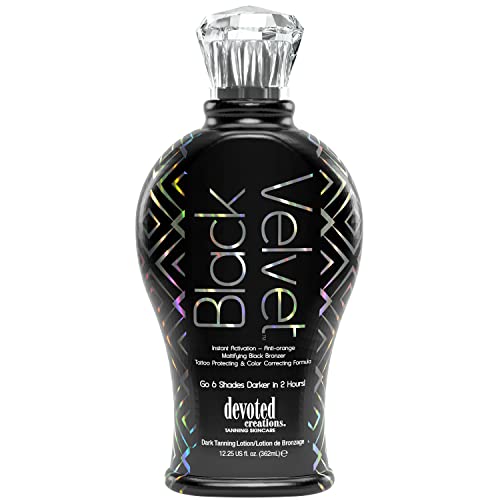 Black Velvet 12.25 oz Anti-Orange Black Bronzer Tanning Lotion for an Even Tan