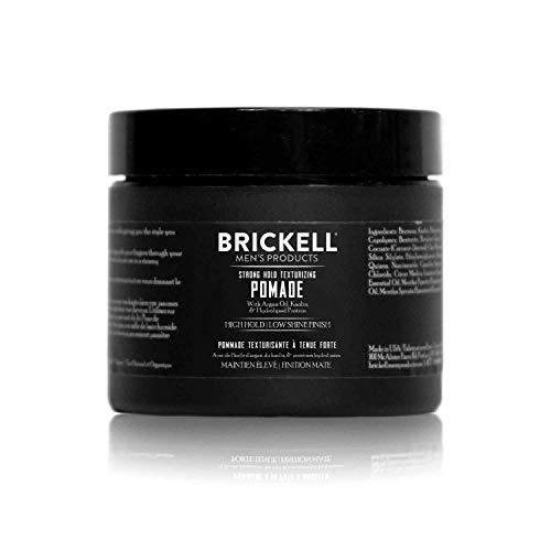 Brickell Men?s Strong Hold Texturizing Pomade, 2 oz, Natural