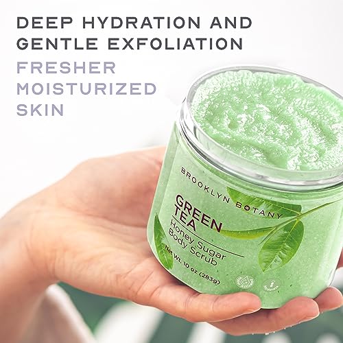 Brooklyn Botany Green Tea Honey Sugar Scrub 10 oz ? Hydrating Exfoliant for All Skin Types - Image 4