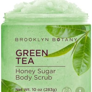 Brooklyn Botany Green Tea Honey Sugar Scrub 10 oz ? Hydrating Exfoliant for All Skin Types