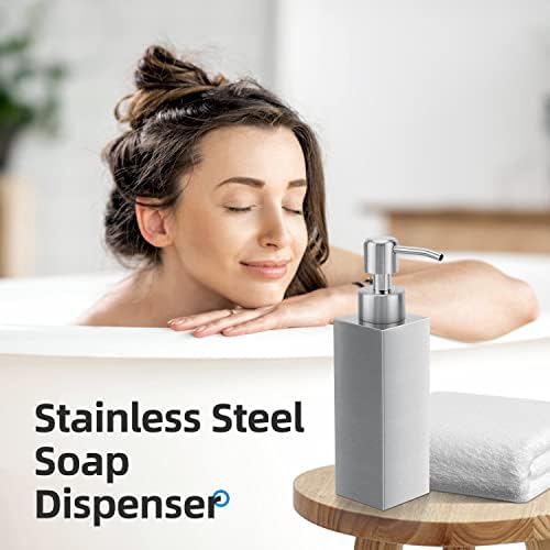 Brushed Nickel Stainless Steel Soap Dispenser, 8.5 Oz - Image 7
