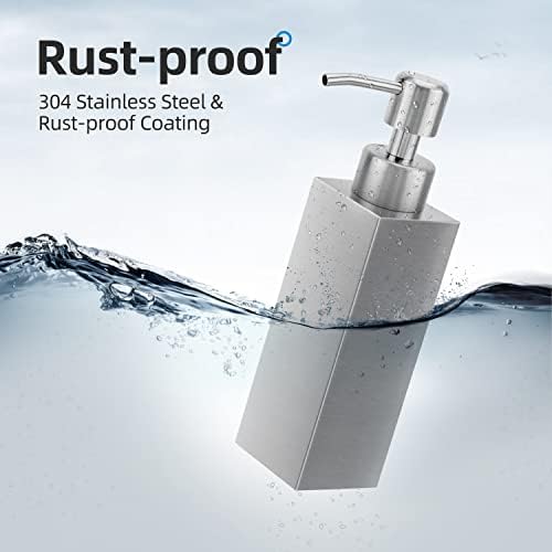 Brushed Nickel Stainless Steel Soap Dispenser, 8.5 Oz - Image 6