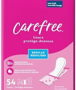 Carefree Regular Unscented Panty Liners, 54ct, Wrapped