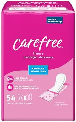 Carefree Regular Unscented Panty Liners, 54ct, Wrapped