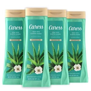 Caress Women?s Aloe & White Poppy Shower Gel, 20 oz, 4-Pack