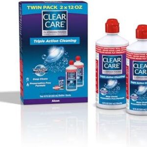 Clear Care Solution Twin Pack 12 Fl Oz Lens Case