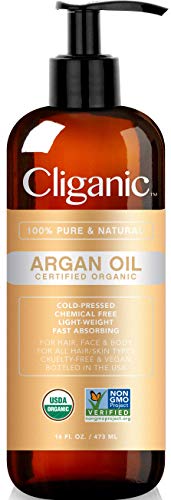 Cliganic 16oz Pure Organic Argan Oil with Pump