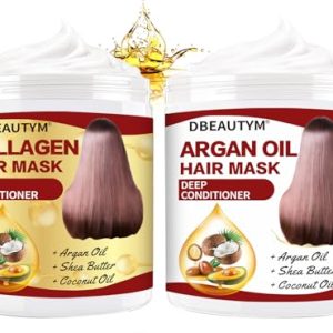 Collagen & Argan Oil Hair Mask ? 2 Pack for Damage Repair