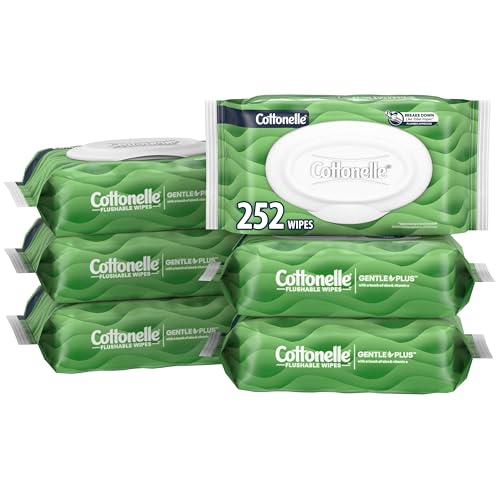 Cottonelle GentlePlus Flushable Wipes, 252 Total Wipes