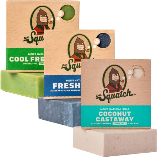 Dr. Squatch Men?s Natural Soap 3-Pack: Coconut, Fresh, Aloe