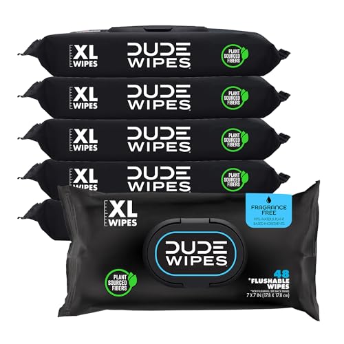DUDE Wipes ? 6 Pack Flushable Adult Wet Wipes