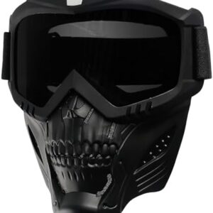 Durable Skull Goggles and Face Mask Set for ATV Motocross Riders Stylish