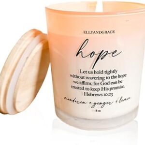 Elly & Grace Hope Scented Soy Candle with Bible Verse 8oz