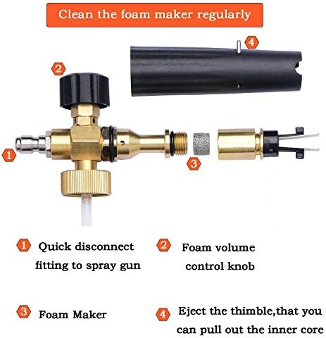 Foam Cannon 1L, 1/4? Connector, 5 Nozzle Tips - Image 4