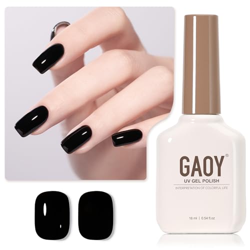 GAOY 16ml Black Gel Nail Polish, Color 1001