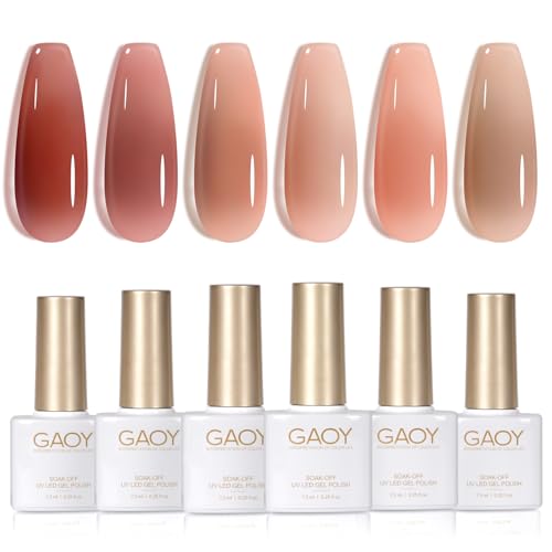 GAOY 6-Color Jelly Gel Nail Polish Set for DIY