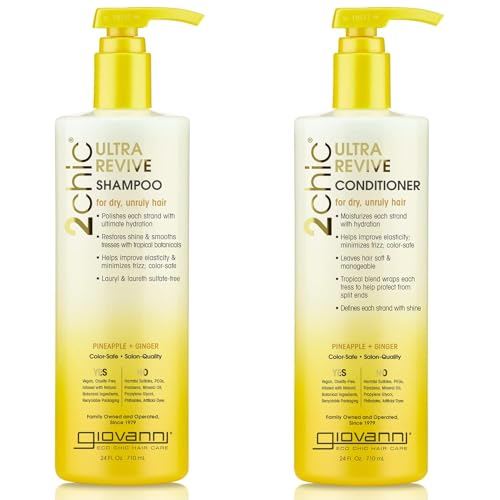 GIOVANNI 2chic Shampoo & Conditioner, Pineapple Ginger, 24 oz (2 Pack)