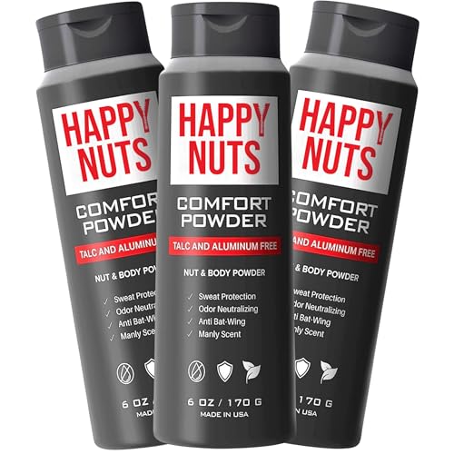HAPPY NUTS Aluminum-Free Comfort Powder 3-Pack for Daily Freshness and Anti-Chafing Protection