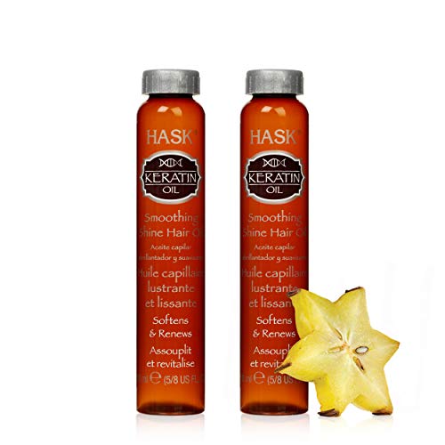 HASK Keratin Smoothing Hair Oil Vials ? 2 Pack