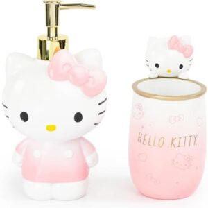 Hello Kitty Pink Tumbler & Soap Dispenser Set