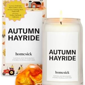 Homesick Autumn Hayride Candle ? 13.75 oz, Soy Wax, 60-80 hrs
