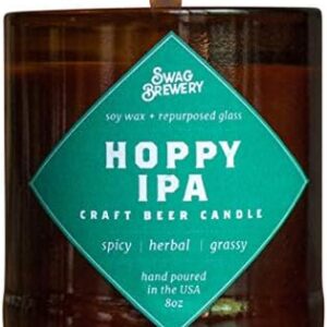Hoppy IPA Beer Bottle Candle 16 oz Hand Poured Soy Wax