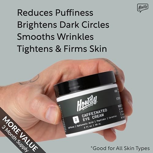 Howdy Caffeine Men's Eye Cream 2 oz for Dark Circles and Puffiness - Image 4