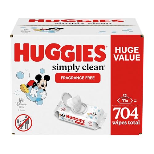 Huggies Simply Clean Fragrance-Free Baby Wipes, 704 Total