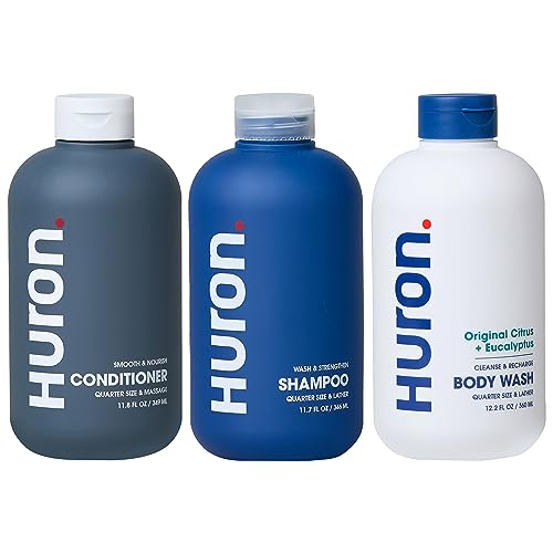 Huron Men?s Shower Kit ? Shampoo, Conditioner, Body Wash