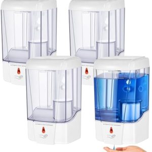 Hushee 4 Pcs Touchless Wall-Mount Soap Dispenser, 700ml
