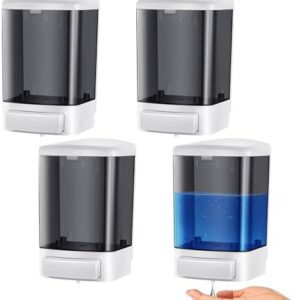 Hushee 4 Pcs Wall Mounted Soap Dispenser 1000 ml Black
