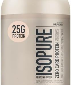 Isopure Unflavored Whey Isolate, 25g Protein, 3lbs