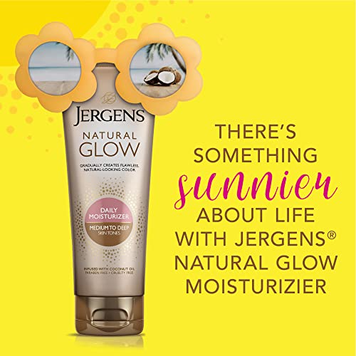 Jergens Natural Glow Medium to Deep Self Tanner Lotion 7.5 oz Hydrating Formula - Image 4
