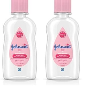 Johnson?s Baby Oil, Hypoallergenic Mineral Oil, 3 fl. oz (2-Pack)