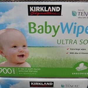 Kirkland Unscented Baby Wipes, 100 Count, 9-Pack