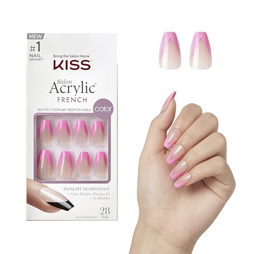 KISS Press-On Nails, Light Pink Coffin Shape, 28 Pieces
