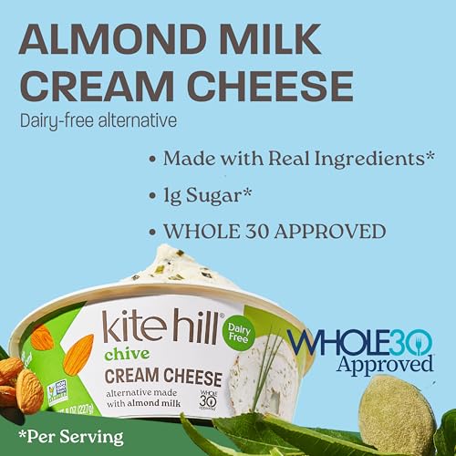 Kite Hill Dairy-Free Chive Almond Milk Cream Cheese, 8oz - Image 4