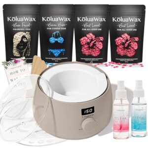 KoluaWax Premium Waxing Kit for Hair Removal & Accessories