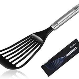 KSENDALO Nonstick Fish Spatula ? Slotted Turner, Black