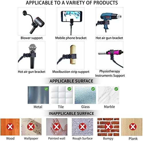LUEXBOX 360 Adjustable Hair Dryer Holder with Strong Suction Cup for Secure Bathroom Mount - Image 5