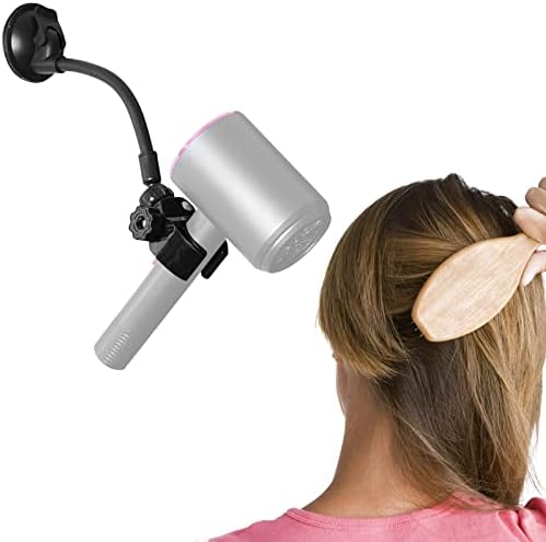 LUEXBOX 360 Adjustable Hair Dryer Holder with Strong Suction Cup for Secure Bathroom Mount