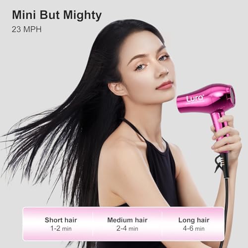LURA Purple 1200W Mini Travel Hair Dryer Dual Voltage Compact Lightweight Design - Image 4