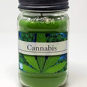 16oz Marijuana Weed Scented Soy Candle in Mason Jar