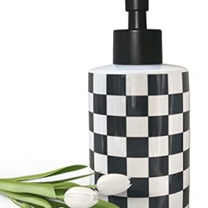 Matte Black Pump White Ceramic Soap Dispenser