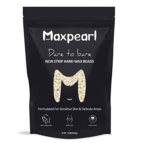 Maxpearl 1LB Hypoallergenic Hard Wax Beans for Gentle Facial Hair Removal